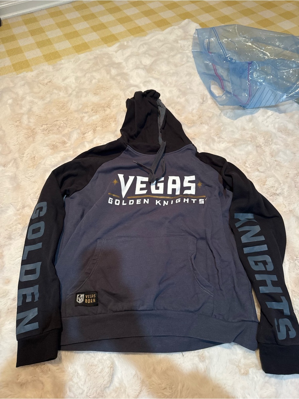 Men's Navy and Black Pullover Hoodie